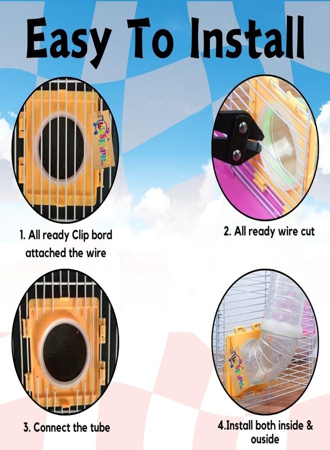 Western Era Hamster Cage Tunnel 1 Floor- Wired Top for Easy Viewing, Built-in Handle for Portability, Fully Ventilated for Pet, Safe & Secure Transport of Gerbils, Small Pets, Food Tray & Water Bottle - Image 5